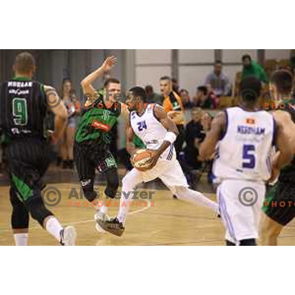 Gregor Hrovat of Petrol Olimpija in action during ABA league basketball match between Petrol Olimpija and Mornar Bar in Tivoli Hall, Ljubljana on October 21, 2017