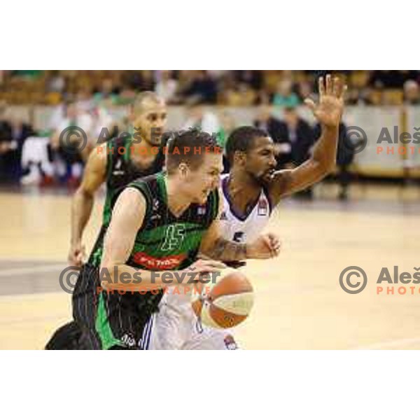 Gregor Hrovat of Petrol Olimpija in action during ABA league basketball match between Petrol Olimpija and Mornar Bar in Tivoli Hall, Ljubljana on October 21, 2017