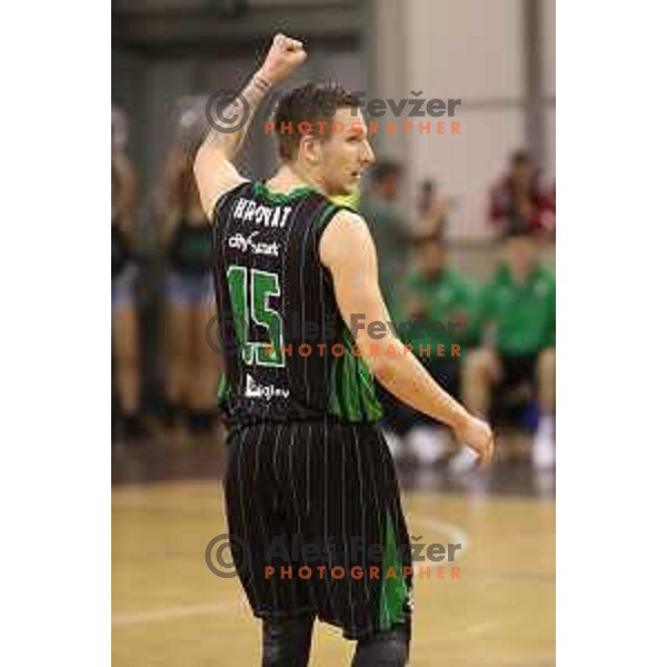 Gregor Hrovat of Petrol Olimpija in action during ABA league basketball match between Petrol Olimpija and Mornar Bar in Tivoli Hall, Ljubljana on October 21, 2017