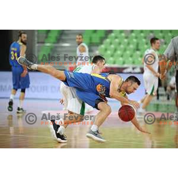 action during Nova KBM league basketball match between Petrol Olimpija and Hopsi Polzela in Stozice, Ljubljana, Slovenia on October 23,2017