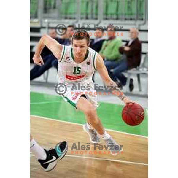action during Nova KBM league basketball match between Petrol Olimpija and Hopsi Polzela in Stozice, Ljubljana, Slovenia on October 23,2017