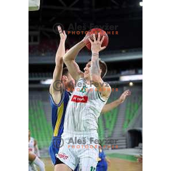 action during Nova KBM league basketball match between Petrol Olimpija and Hopsi Polzela in Stozice, Ljubljana, Slovenia on October 23,2017