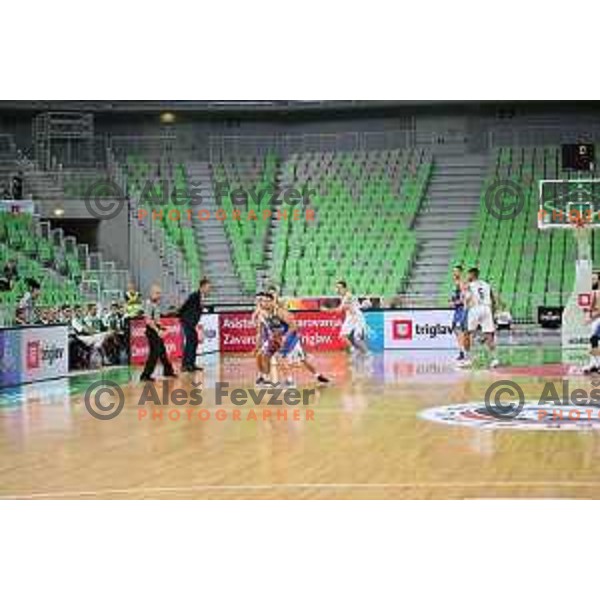 action during Nova KBM league basketball match between Petrol Olimpija and Hopsi Polzela in Stozice, Ljubljana, Slovenia on October 23,2017