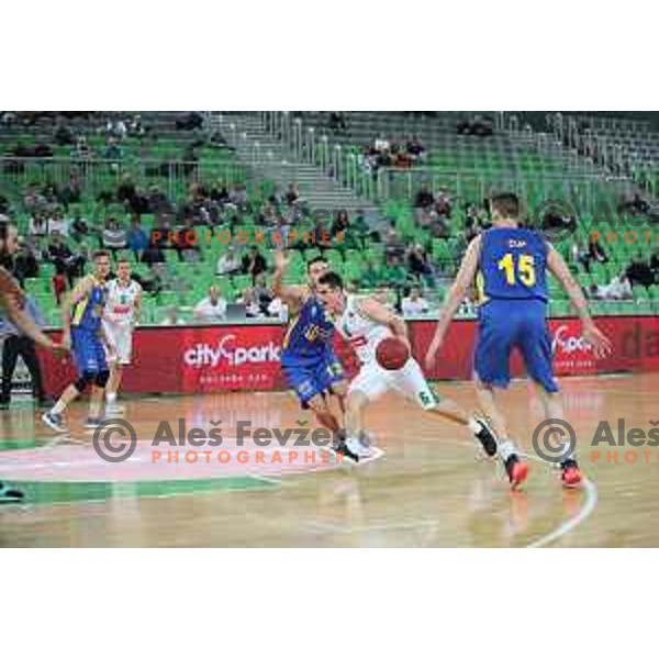 action during Nova KBM league basketball match between Petrol Olimpija and Hopsi Polzela in Stozice, Ljubljana, Slovenia on October 23,2017