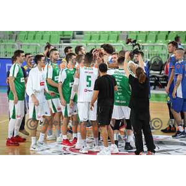 action during Nova KBM league basketball match between Petrol Olimpija and Hopsi Polzela in Stozice, Ljubljana, Slovenia on October 23,2017