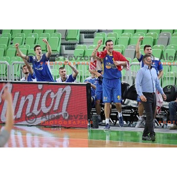 action during Nova KBM league basketball match between Petrol Olimpija and Hopsi Polzela in Stozice, Ljubljana, Slovenia on October 23,2017