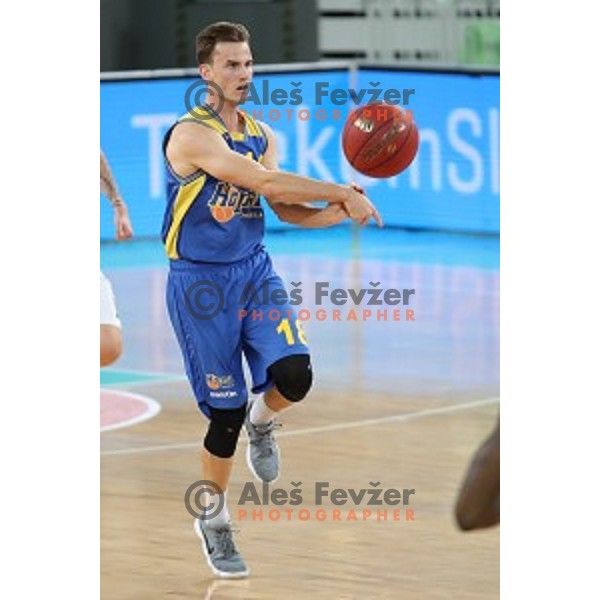 action during Nova KBM league basketball match between Petrol Olimpija and Hopsi Polzela in Stozice, Ljubljana, Slovenia on October 23,2017