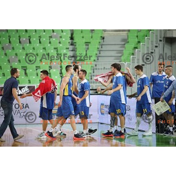 action during Nova KBM league basketball match between Petrol Olimpija and Hopsi Polzela in Stozice, Ljubljana, Slovenia on October 23,2017