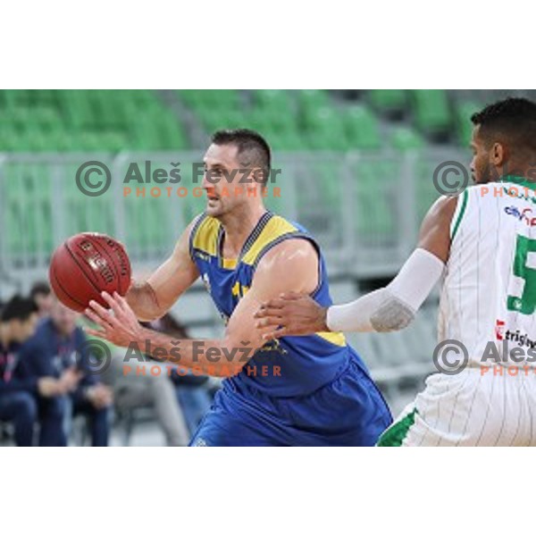 action during Nova KBM league basketball match between Petrol Olimpija and Hopsi Polzela in Stozice, Ljubljana, Slovenia on October 23,2017