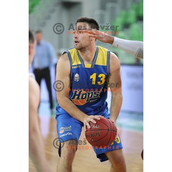action during Nova KBM league basketball match between Petrol Olimpija and Hopsi Polzela in Stozice, Ljubljana, Slovenia on October 23,2017