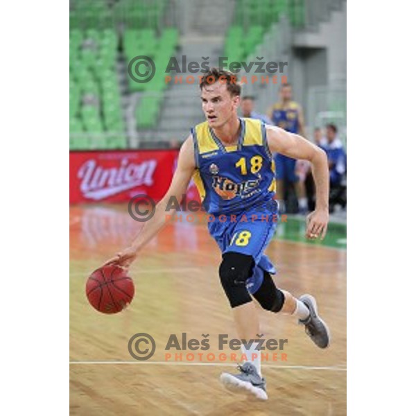 action during Nova KBM league basketball match between Petrol Olimpija and Hopsi Polzela in Stozice, Ljubljana, Slovenia on October 23,2017