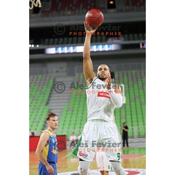 action during Nova KBM league basketball match between Petrol Olimpija and Hopsi Polzela in Stozice, Ljubljana, Slovenia on October 23,2017