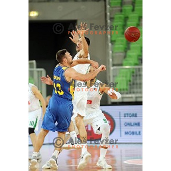 action during Nova KBM league basketball match between Petrol Olimpija and Hopsi Polzela in Stozice, Ljubljana, Slovenia on October 23,2017