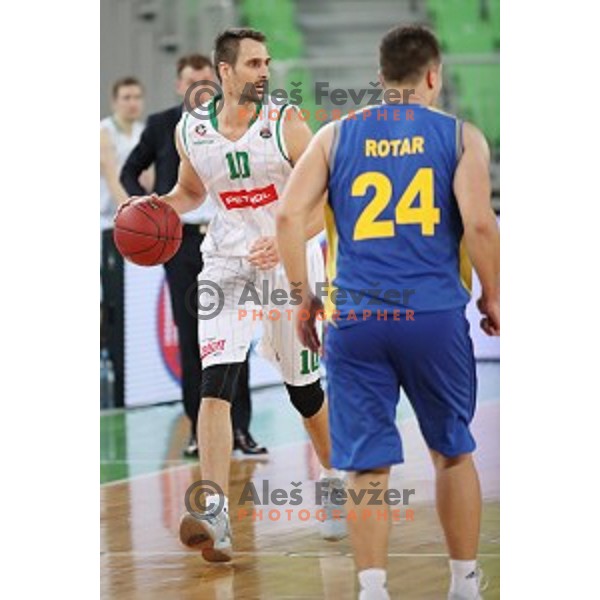 action during Nova KBM league basketball match between Petrol Olimpija and Hopsi Polzela in Stozice, Ljubljana, Slovenia on October 23,2017