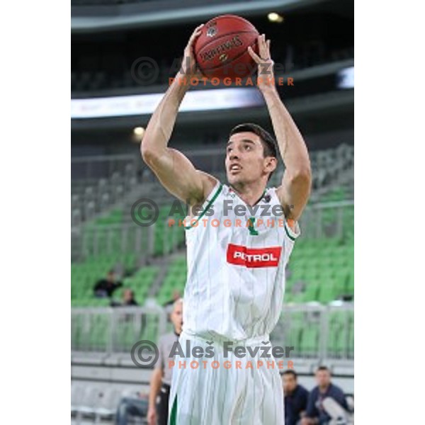 action during Nova KBM league basketball match between Petrol Olimpija and Hopsi Polzela in Stozice, Ljubljana, Slovenia on October 23,2017