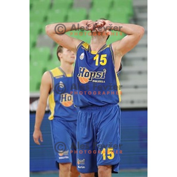 action during Nova KBM league basketball match between Petrol Olimpija and Hopsi Polzela in Stozice, Ljubljana, Slovenia on October 23,2017