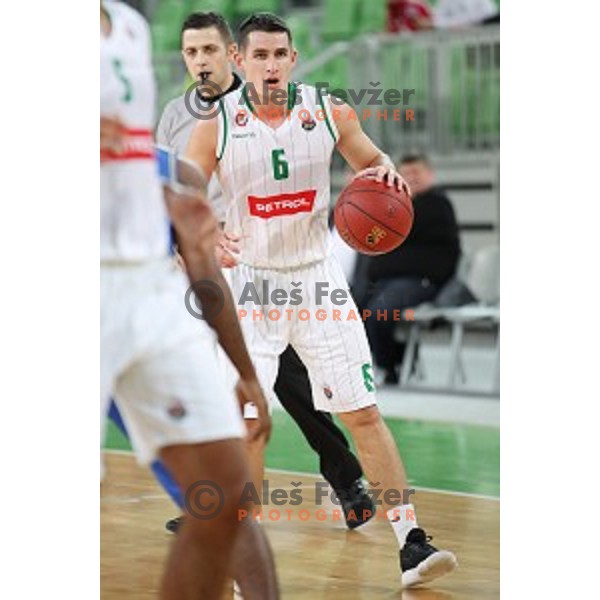 action during Nova KBM league basketball match between Petrol Olimpija and Hopsi Polzela in Stozice, Ljubljana, Slovenia on October 23,2017