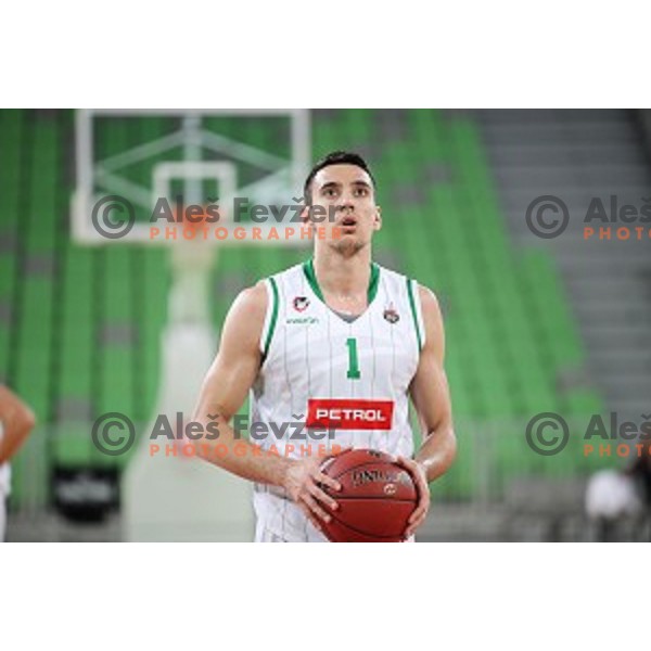 action during Nova KBM league basketball match between Petrol Olimpija and Hopsi Polzela in Stozice, Ljubljana, Slovenia on October 23,2017