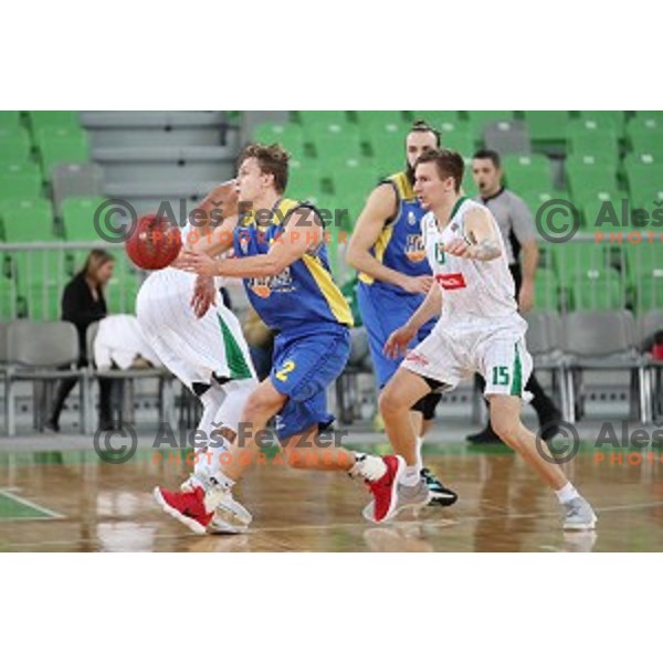 action during Nova KBM league basketball match between Petrol Olimpija and Hopsi Polzela in Stozice, Ljubljana, Slovenia on October 23,2017