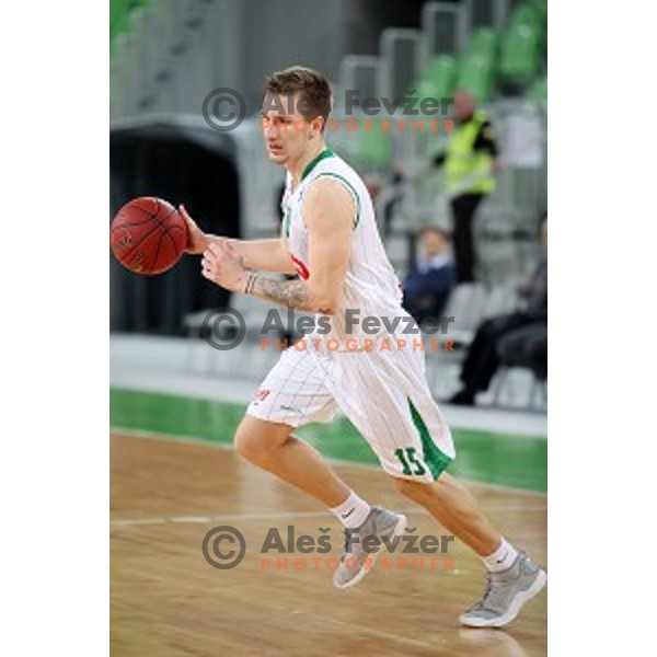 action during Nova KBM league basketball match between Petrol Olimpija and Hopsi Polzela in Stozice, Ljubljana, Slovenia on October 23,2017