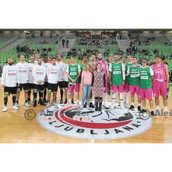 of Petrol Olimpija in action during FIBA Champions League basketball match between Petrol Olimpija and Medi Bayreuth in Stozice Hall, Ljubljana on October 25, 2017