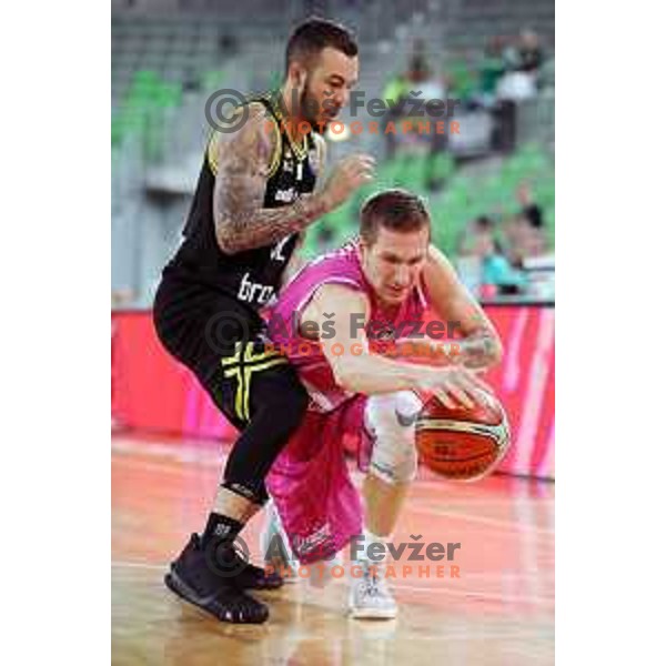 Gregor Hrovat of Petrol Olimpija in action during FIBA Champions League basketball match between Petrol Olimpija and Medi Bayreuth in Stozice Hall, Ljubljana on October 25, 2017