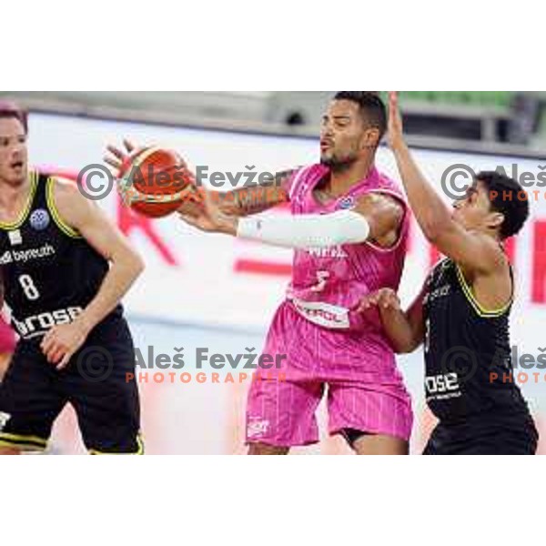 Devin Oliver of Petrol Olimpija in action during FIBA Champions League basketball match between Petrol Olimpija and Medi Bayreuth in Stozice Hall, Ljubljana on October 25, 2017