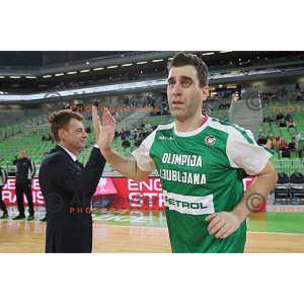 Drazen Bubnic of Petrol Olimpija in action during FIBA Champions League basketball match between Petrol Olimpija and Medi Bayreuth in Stozice Hall, Ljubljana on October 25, 2017