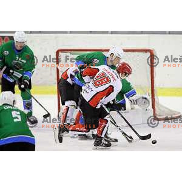  action during Alps League ice-hockey match between SZ Olimpija and SIJ Acroni Jesenice in Tivoli Hall, Ljubljana, Slovenia on October 25, 2017
