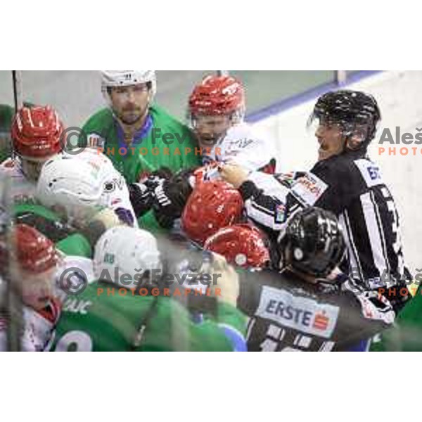  action during Alps League ice-hockey match between SZ Olimpija and SIJ Acroni Jesenice in Tivoli Hall, Ljubljana, Slovenia on October 25, 2017