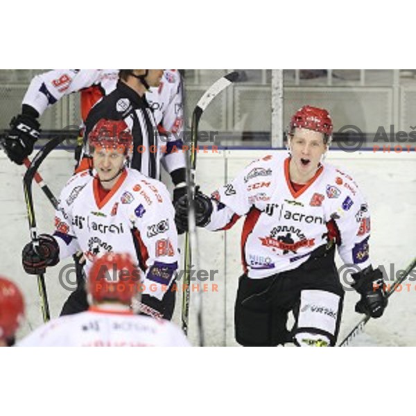 action during Alps League ice-hockey match between SZ Olimpija and SIJ Acroni Jesenice in Tivoli Hall, Ljubljana, Slovenia on October 25, 2017