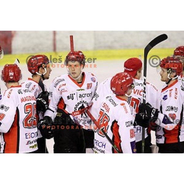 action during Alps League ice-hockey match between SZ Olimpija and SIJ Acroni Jesenice in Tivoli Hall, Ljubljana, Slovenia on October 25, 2017