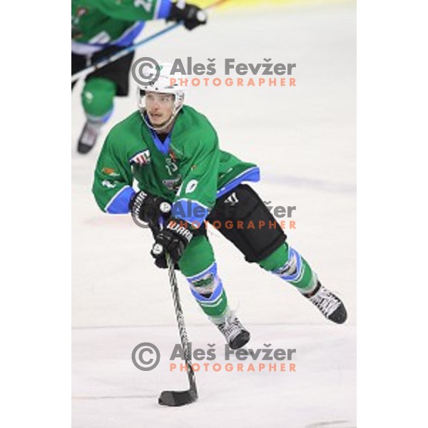 Aljaz Uduc in action during Alps League ice-hockey match between SZ Olimpija and SIJ Acroni Jesenice in Tivoli Hall, Ljubljana, Slovenia on October 25, 2017