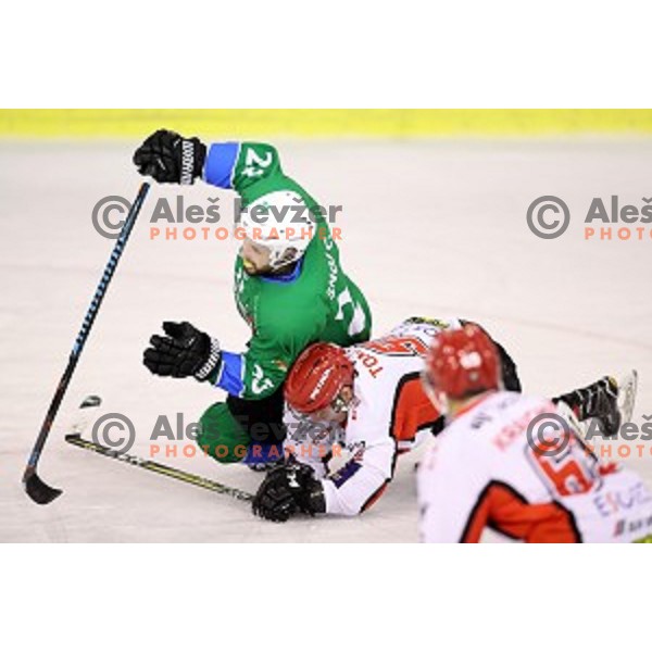 Crt Snoj in action during Alps League ice-hockey match between SZ Olimpija and SIJ Acroni Jesenice in Tivoli Hall, Ljubljana, Slovenia on October 25, 2017