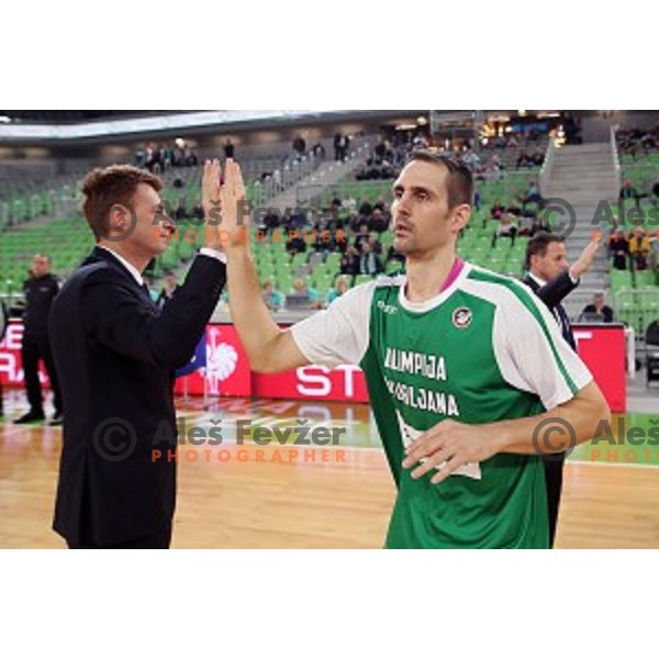 Domen Lorbek of Petrol Olimpija in action during FIBA Champions League basketball match between Petrol Olimpija and Medi Bayreuth in Stozice Hall, Ljubljana on October 25, 2017