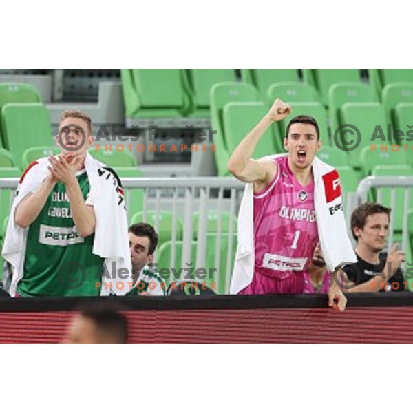 Erjon Kastrati of Petrol Olimpija in action during FIBA Champions League basketball match between Petrol Olimpija and Medi Bayreuth in Stozice Hall, Ljubljana on October 25, 2017