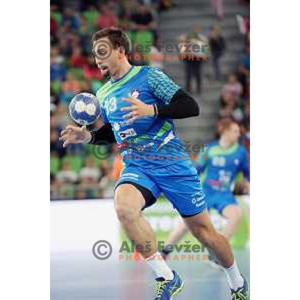 Darko Cingesar in action during friendly handball match between Slovenia and Croatia in Stozice, Ljubljana, Slovenia on October 26, 2017