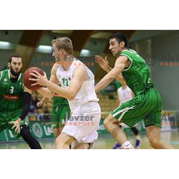 Miha Lapornik of Zlatorog Lasko in action during Nova KBM league basketball match between Zlatorog Lasko and Petrol Olimpija in Tri Lilije Hall, Lasko, Slovenia on October 27, 2017