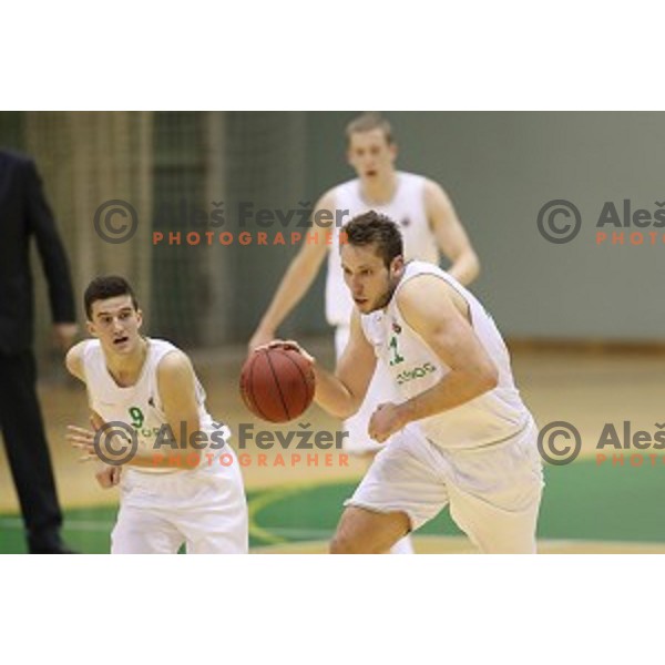 Irman Polutak of Zlatorog Lasko in action during Nova KBM league basketball match between Zlatorog Lasko and Petrol Olimpija in Tri Lilije Hall, Lasko, Slovenia on October 27 ,2017