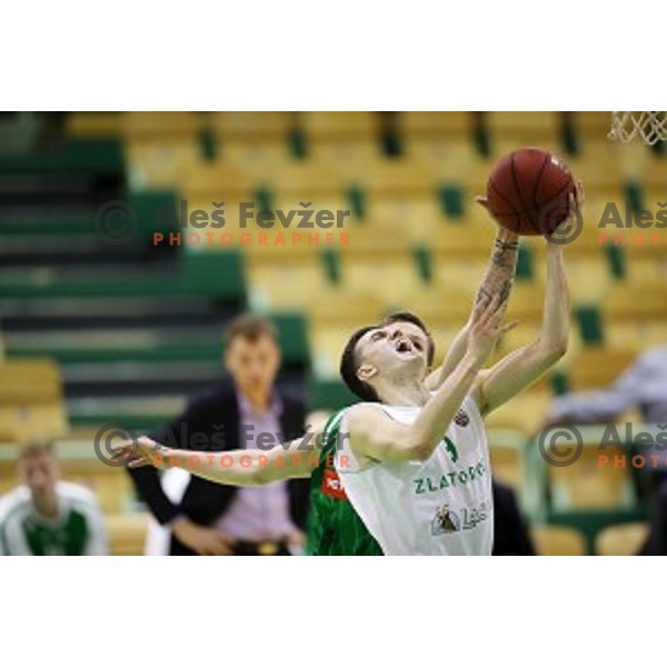 action during Nova KBM league basketball match between Zlatorog Lasko and Petrol Olimpija in Tri Lilije Hall, Lasko, Slovenia on October 27 ,2017