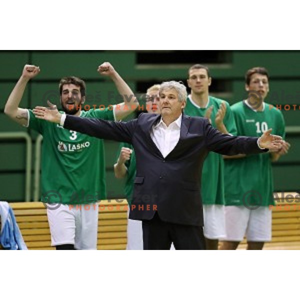 action during Nova KBM league basketball match between Zlatorog Lasko and Petrol Olimpija in Tri Lilije Hall, Lasko, Slovenia on October 27 ,2017