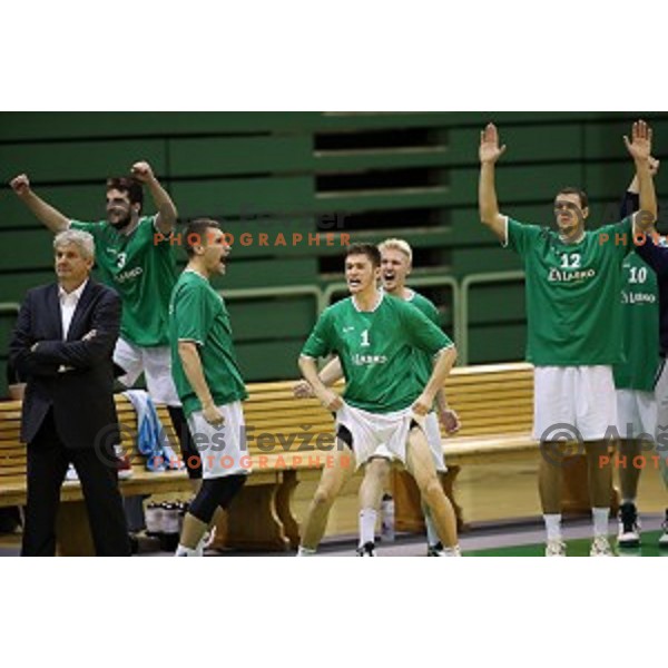 action during Nova KBM league basketball match between Zlatorog Lasko and Petrol Olimpija in Tri Lilije Hall, Lasko, Slovenia on October 27 ,2017