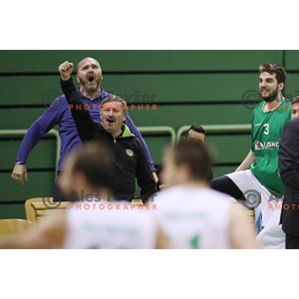 action during Nova KBM league basketball match between Zlatorog Lasko and Petrol Olimpija in Tri Lilije Hall, Lasko, Slovenia on October 27 ,2017