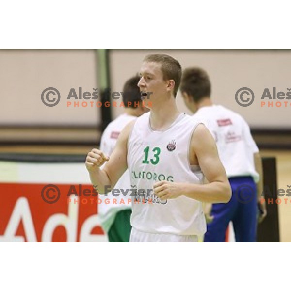 action during Nova KBM league basketball match between Zlatorog Lasko and Petrol Olimpija in Tri Lilije Hall, Lasko, Slovenia on October 27 ,2017