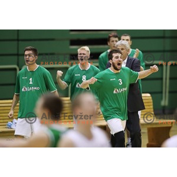 action during Nova KBM league basketball match between Zlatorog Lasko and Petrol Olimpija in Tri Lilije Hall, Lasko, Slovenia on October 27 ,2017