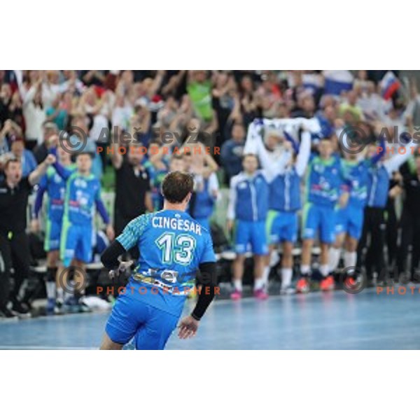 action during friendly handball match between Slovenia and Croatia in Stozice, Ljubljana, Slovenia on October 26, 2017
