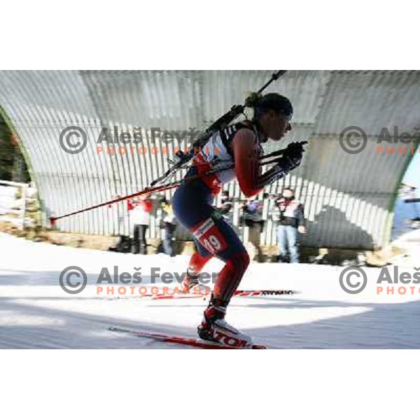 Tracy Barnes (USA) at E.on Ruhrgas IBU World Cup biathlon race on 15 km 13.12.2007, Pokljuka, Slovenia. Photo by Ales Fevzer 
