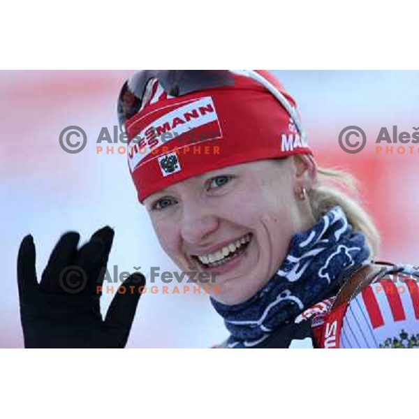 Wkaterina Iourieva (RUS) winner at E.on Ruhrgas IBU World Cup biathlon race on 15 km 13.12.2007, Pokljuka, Slovenia. Photo by Ales Fevzer 