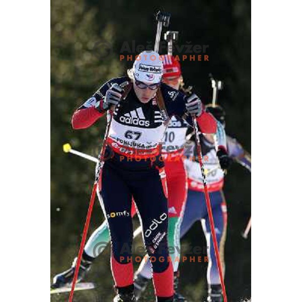 Julie Carraz Collin (FRA) at E.on Ruhrgas IBU World Cup biathlon race on 15 km 13.12.2007, Pokljuka, Slovenia. Photo by Ales Fevzer 
