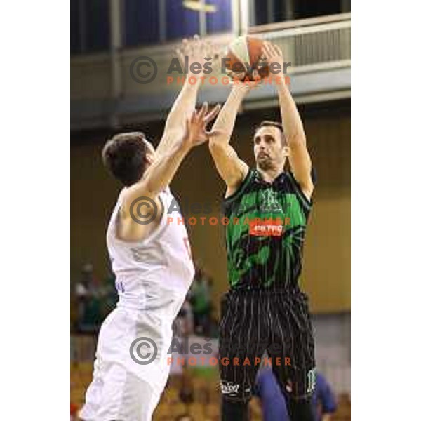 Domen Lorbek of Petrol Olimpija in action during ABA league basketball match between Petrol Olimpija and Buducnost Voli in Tivoli Hall, Ljubljana on October 29, 2017